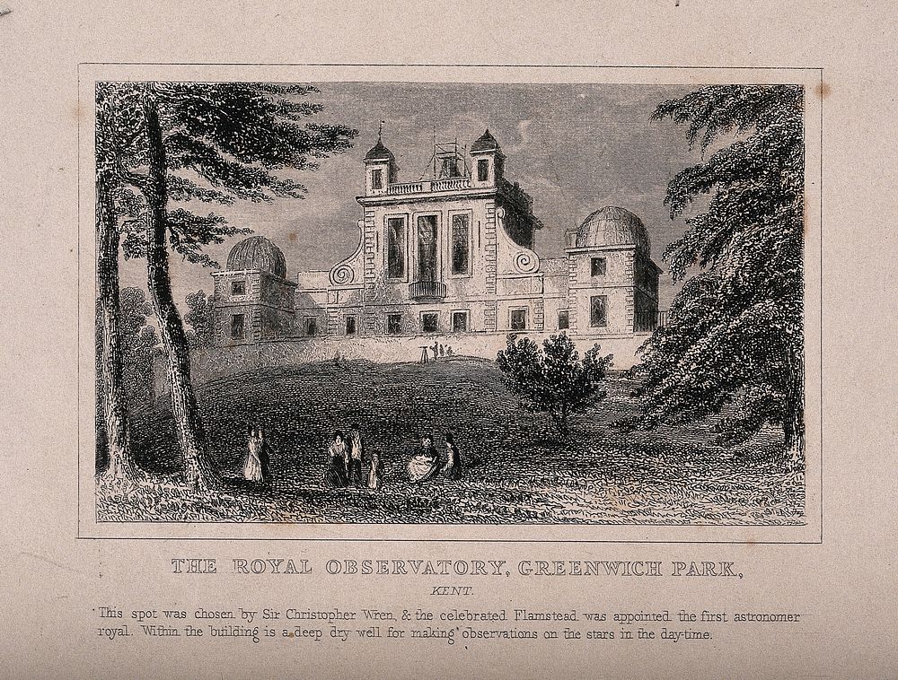 The Royal Observatory, Greenwich Hill. Engraving.