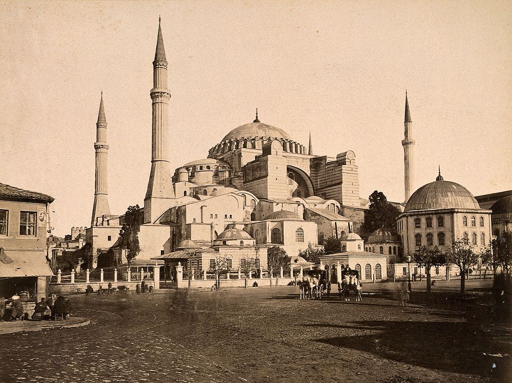 Aya Sophia, Istanbul, Turkey. Photograph by Guillaume Berggren, ca. 1880.