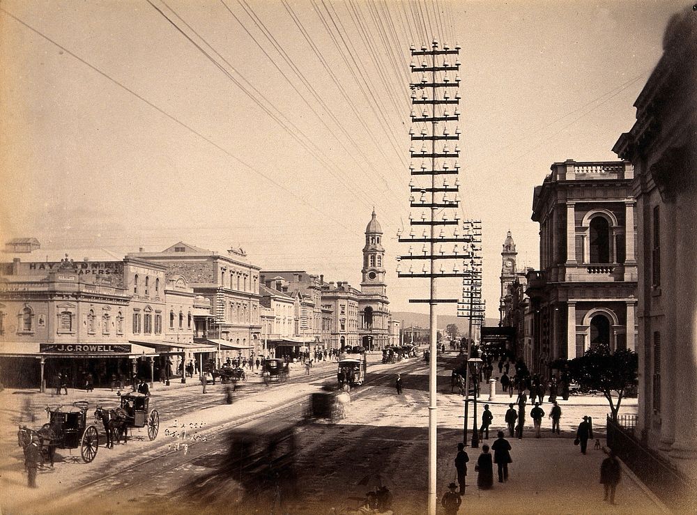 Adelaide, South Australia: King William Street. Albumen print by S.W. Sweet.