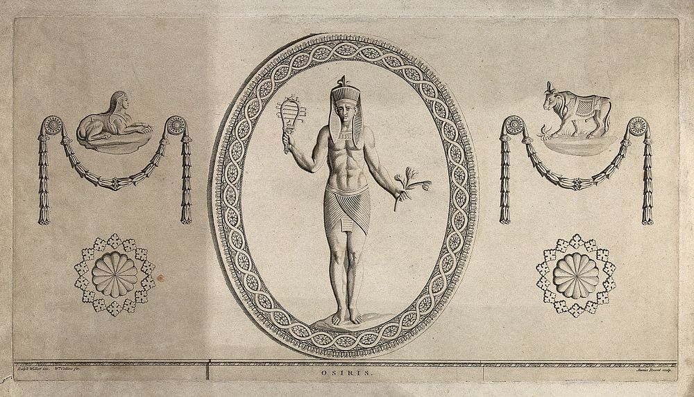 Osiris. Engraving by J. Record, 1785, after W. Collins after R. Willett.