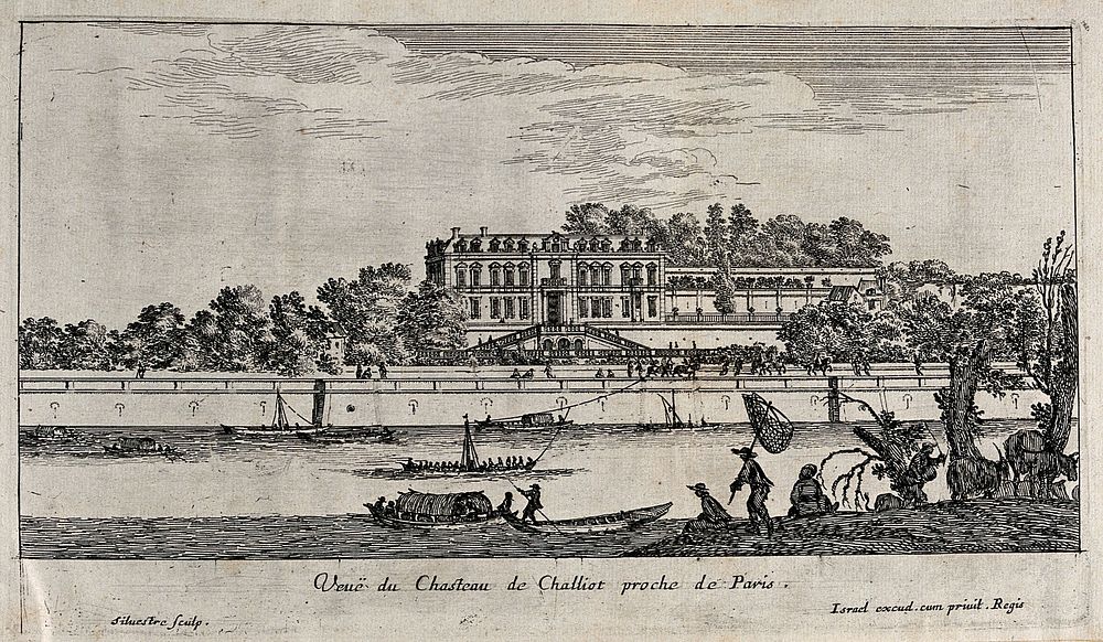 The castle of Chaillot near Paris. Etching by I. Silvestre.