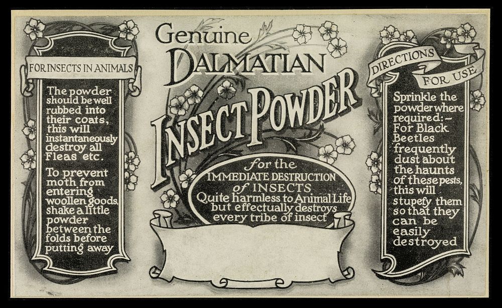 Genuine Dalmatian insect powder for the destruction of insects : quite harmless to animal life but effectually destroys…