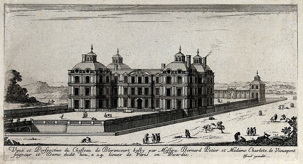 The castle of Blérancourt. Etching.