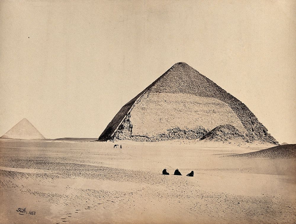 The Pyramids of Dahshoor, Egypt: view from the south. Photograph by Francis Frith, 1858.