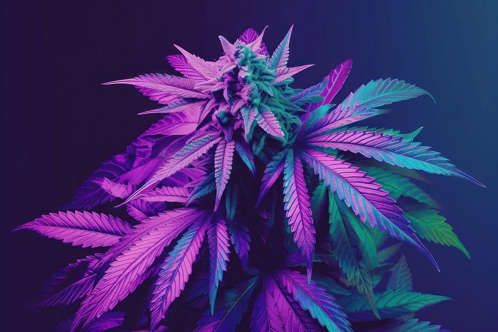 Purple green marijuana purple plant cannabis.