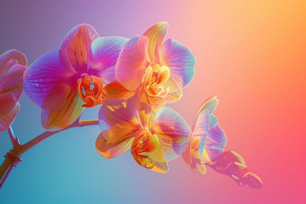 Rainbow orchid flower petal plant.