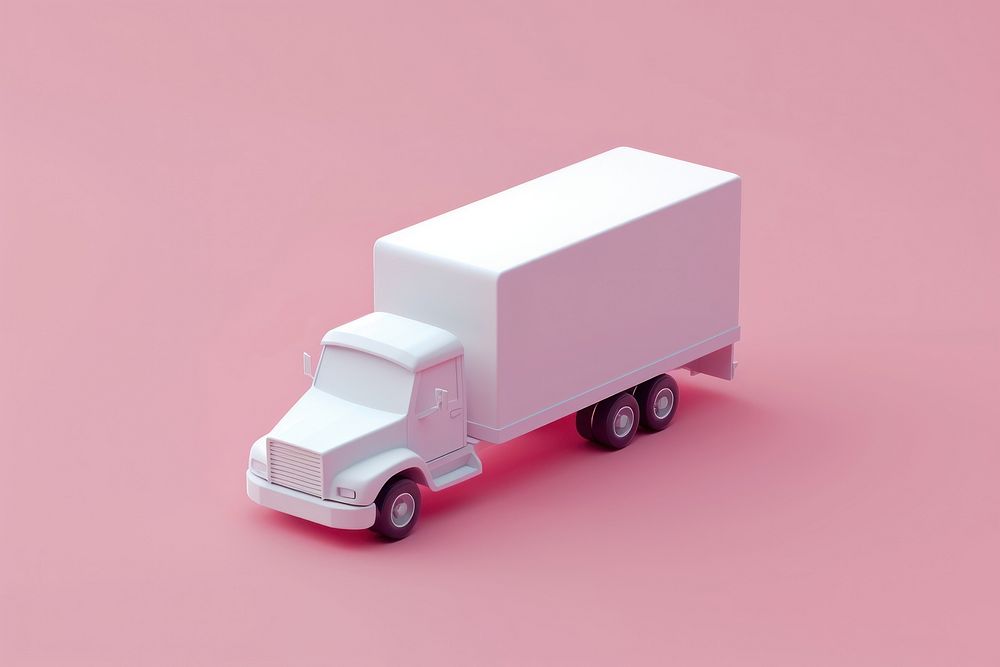 Truck isometric icon vehicle transportation semi-truck.