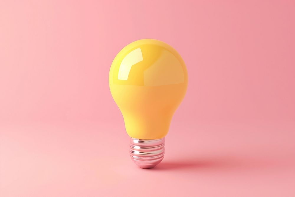 Yellow light bulb lightbulb electricity innovation.