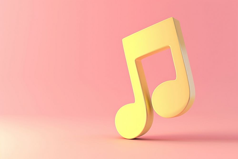 Yellow music note icon text circle number.