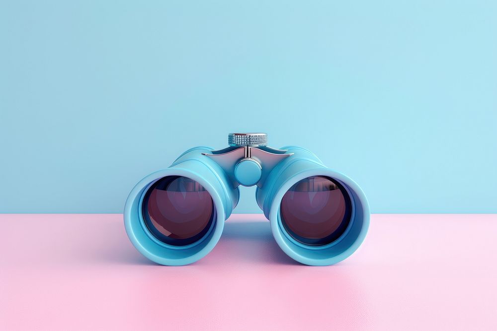Blue binoculars magnification surveillance sunglasses.
