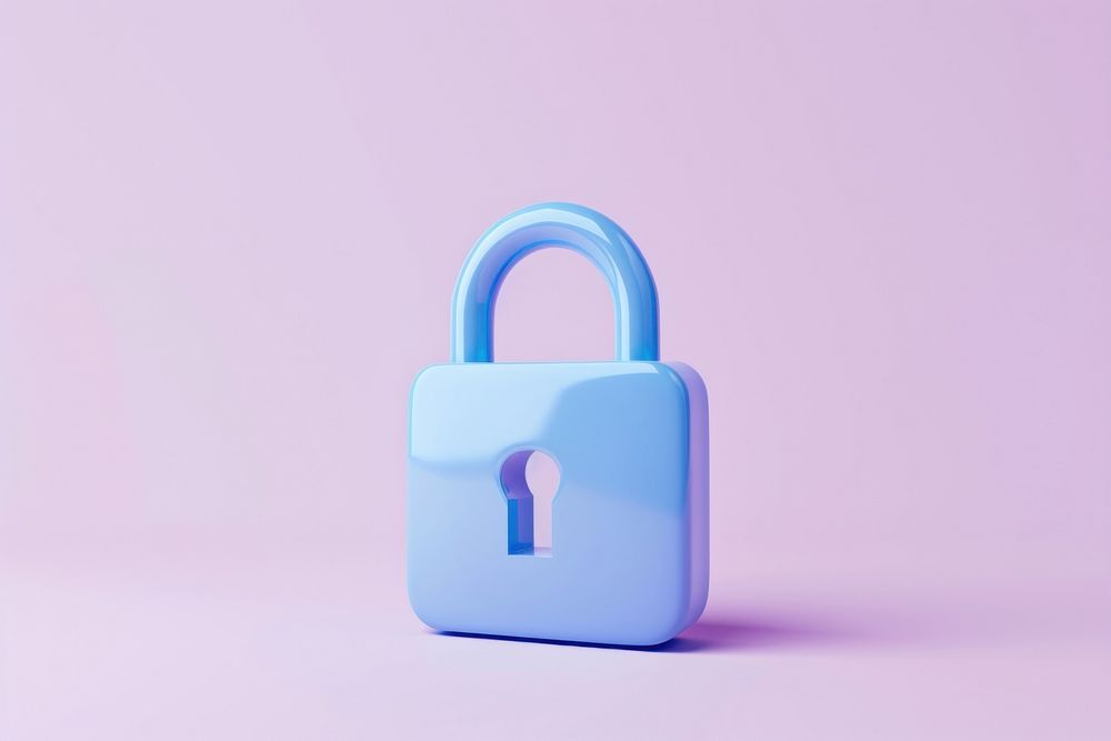 Blue lock icon text protection security.