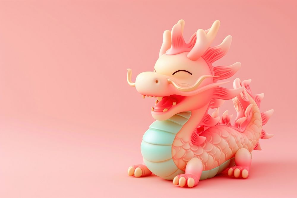 Chubby cute chinese dragon cartoon representation celebration.
