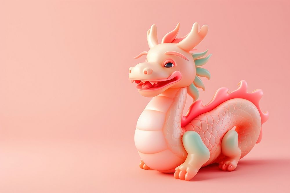 Chubby cute chinese dragon figurine animal mammal.
