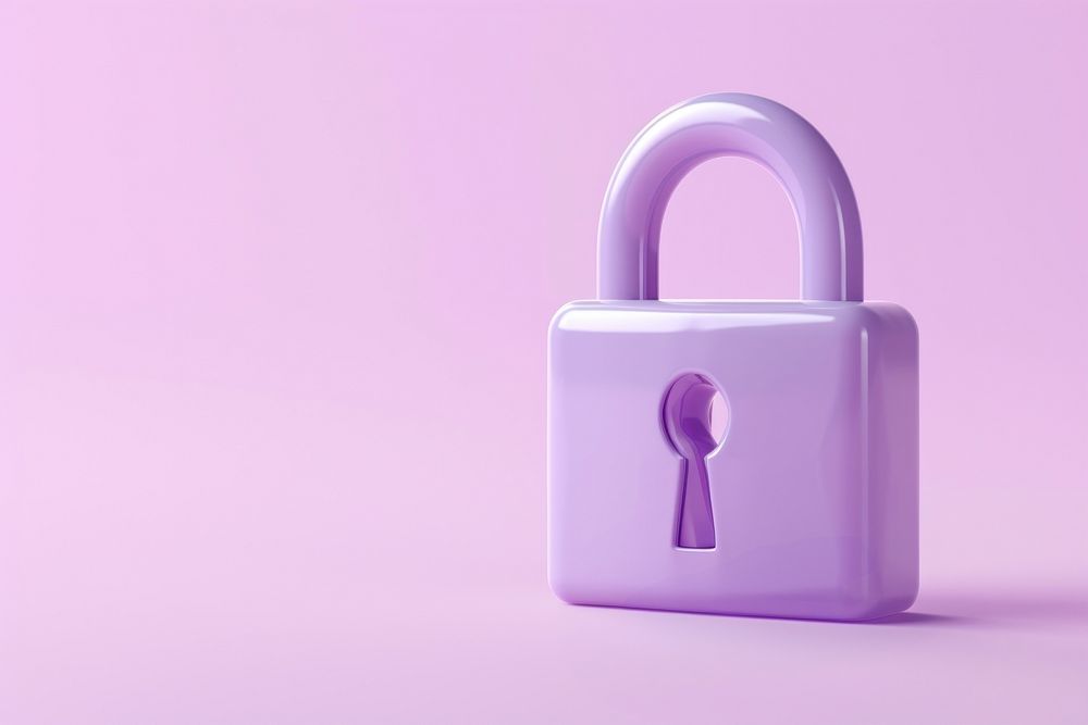 Purple lock icon protection security attached.
