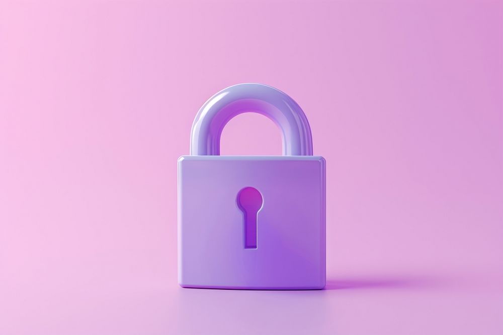 Purple lock icon security protection attached.