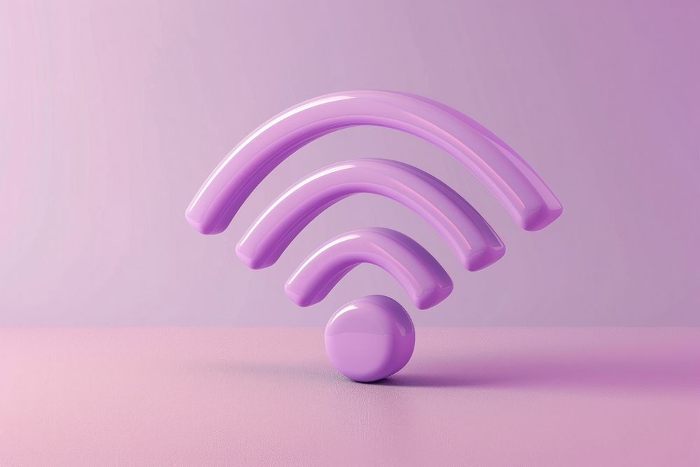 Purple wifi icon technology graphics circle.
