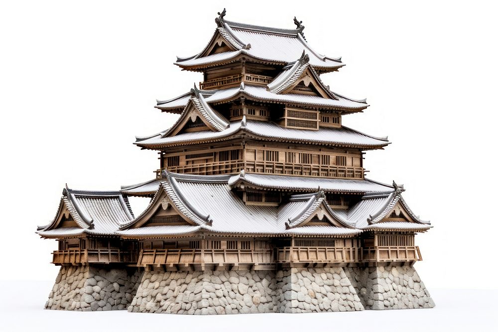 Japanese castle architecture building pagoda.
