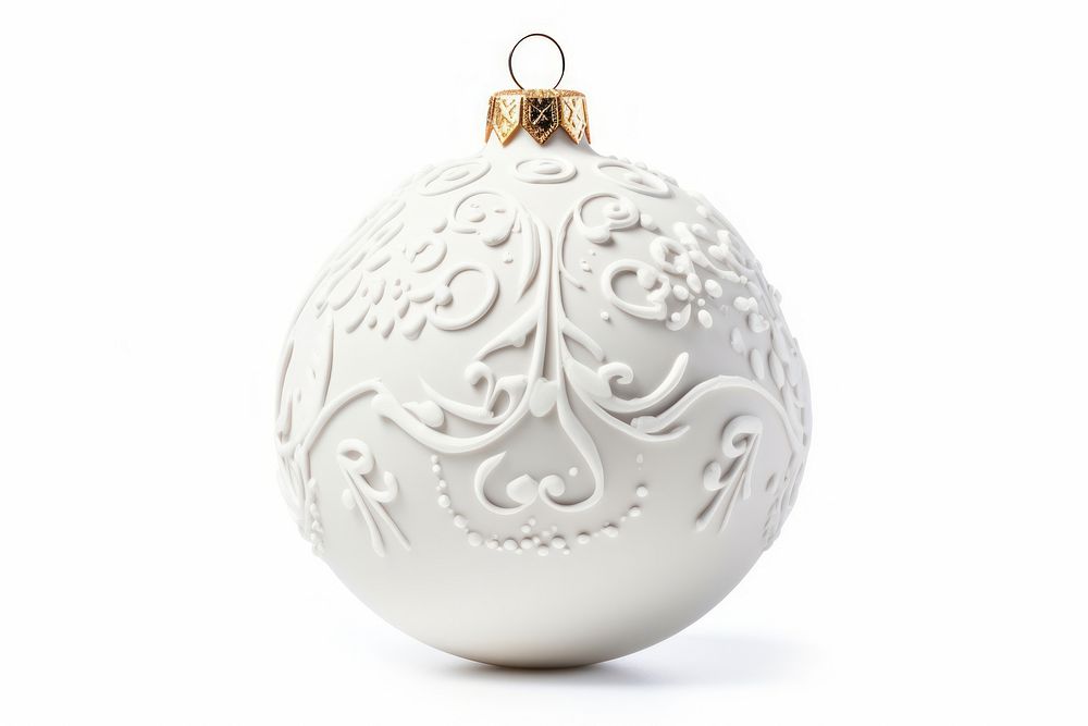 Christmas ball porcelain white white background.