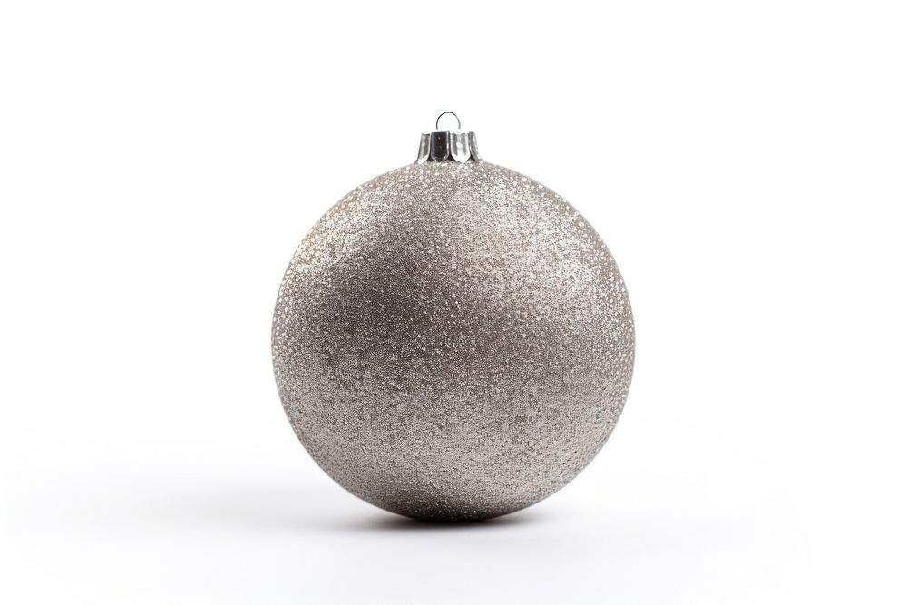 Grey christmas ball jewelry white background celebration.