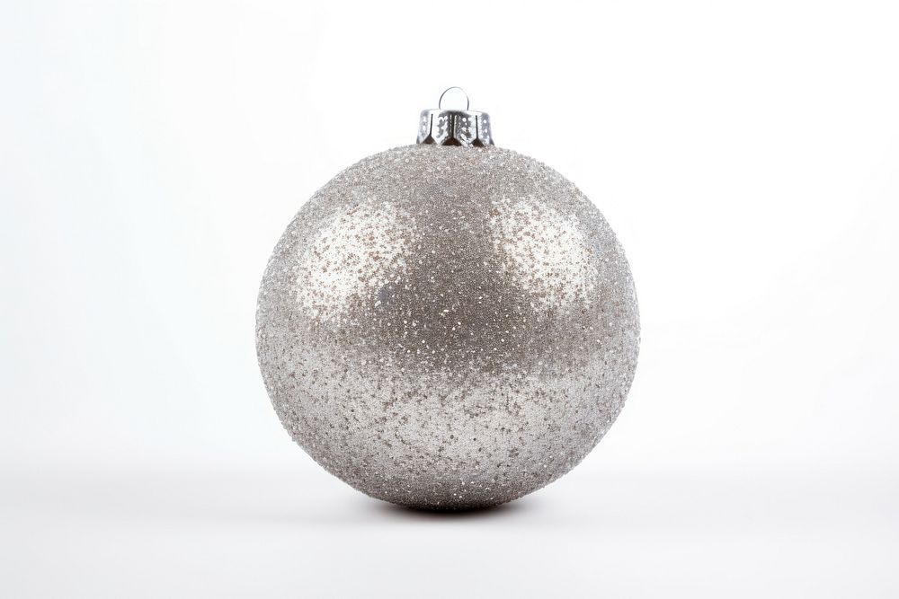 Grey christmas ball white background celebration accessories.