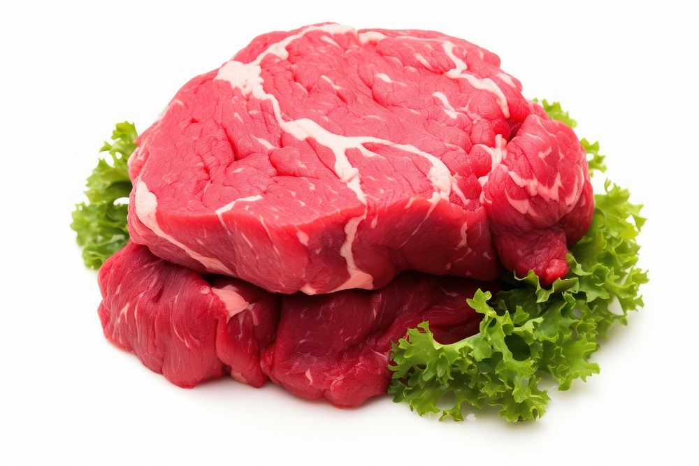 Raw fresh beef steak meat food.