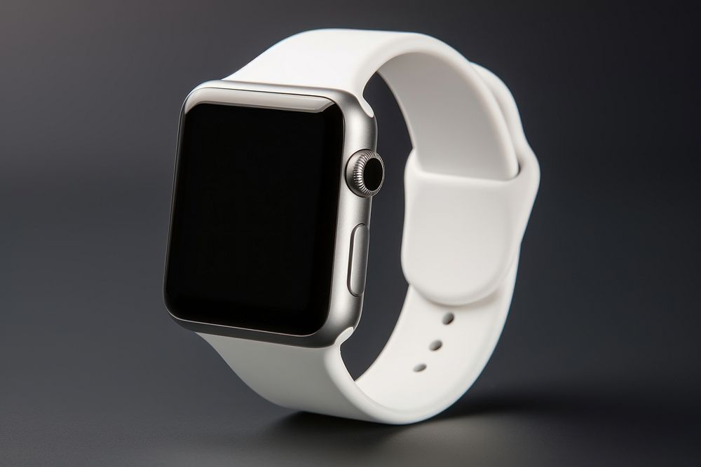 Wristwatch white smart watch electronics.