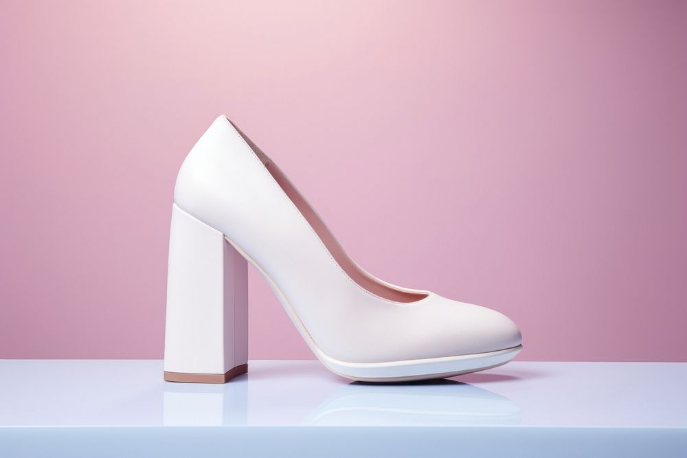 Chunky heel footwear white shoe.