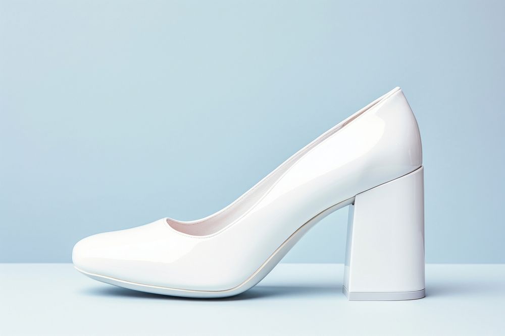 Chunky heel footwear white shoe.