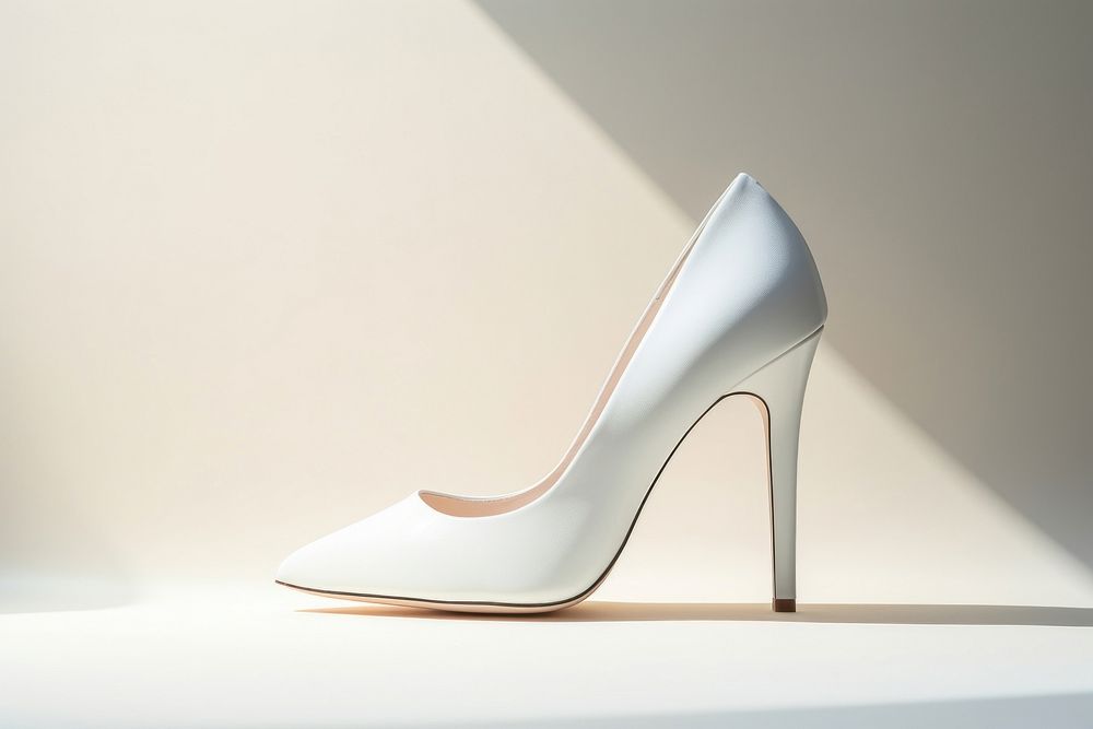 Hight heels footwear white shoe.