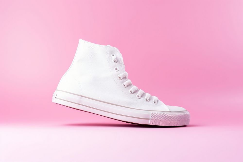 Hight top shoes footwear white shoelace.