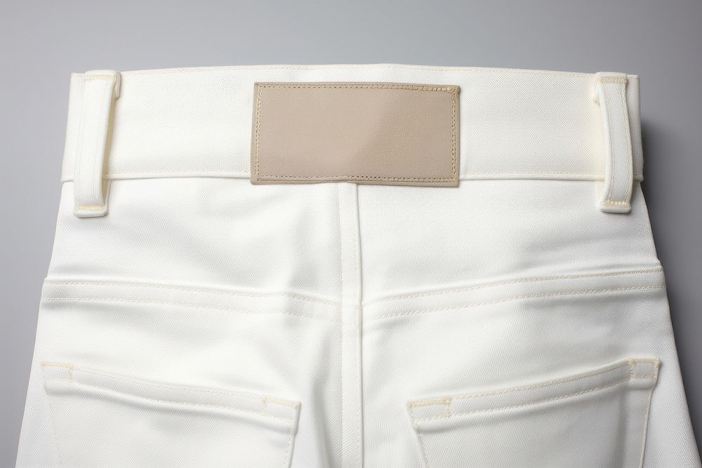 Jeans label white bag accessories.