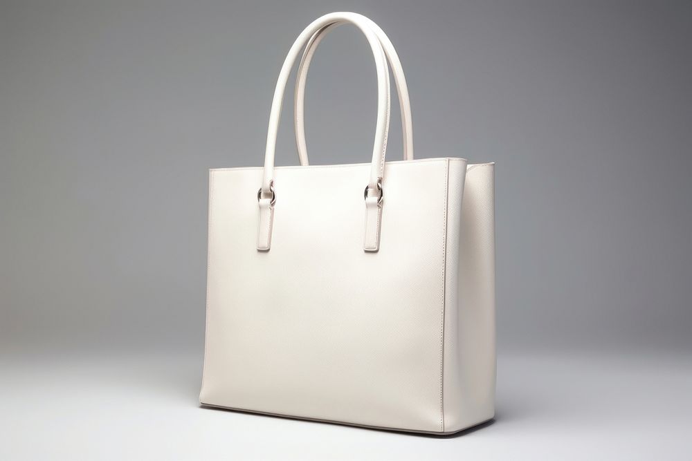 Tote bag handbag purse white.