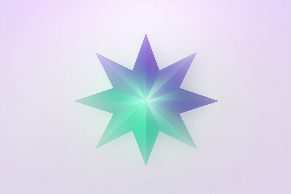 Abstract gradient illustration star purple symbol green.