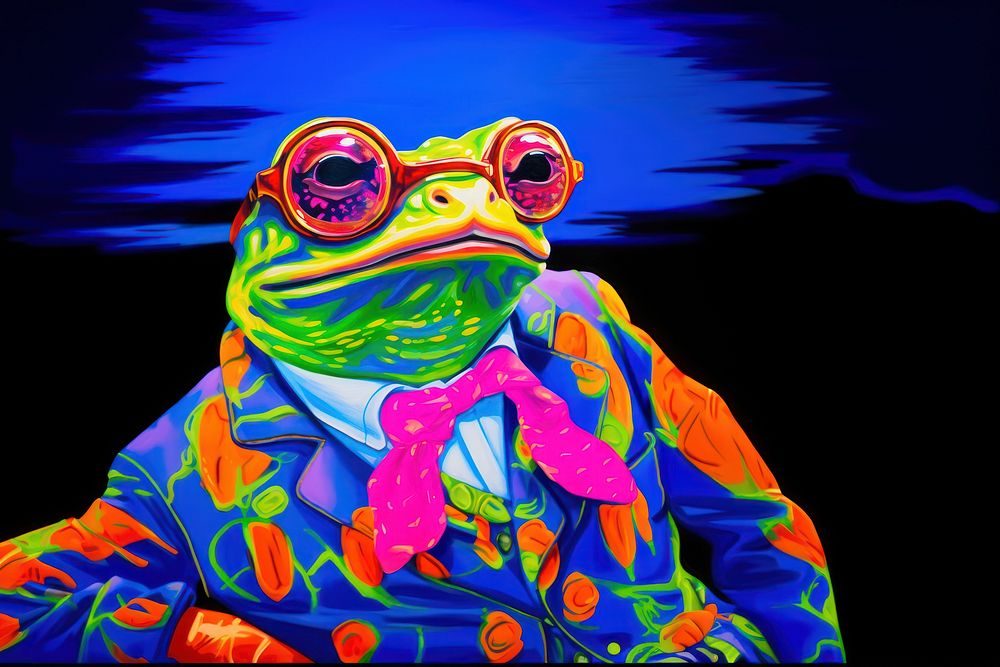 Frog amphibian wildlife painting.