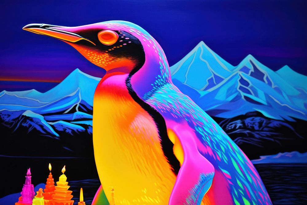 King Penguin penguin painting animal.
