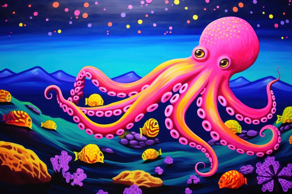 Octopus octopus painting marine.