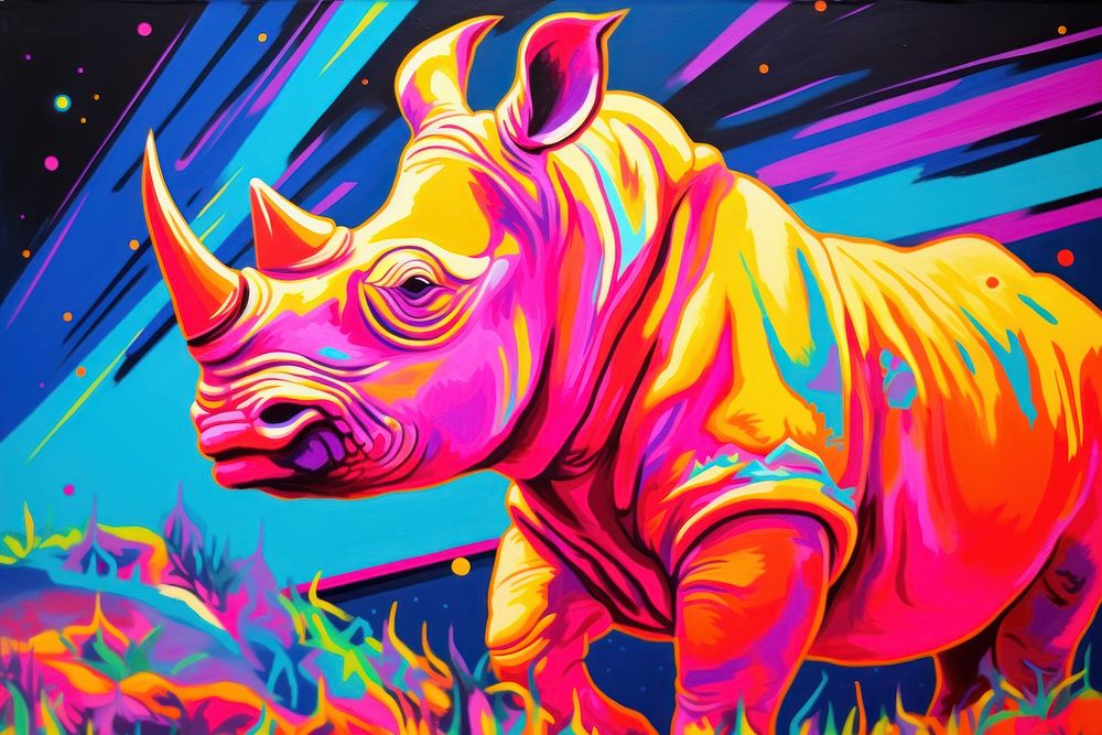 Rhino animal mammal purple.
