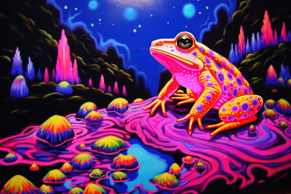 Toad purple amphibian wildlife. | Premium Photo Illustration - rawpixel