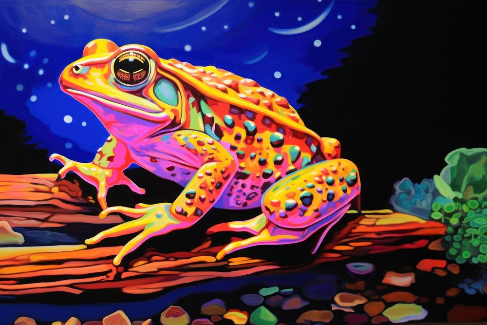 Toad amphibian painting animal.