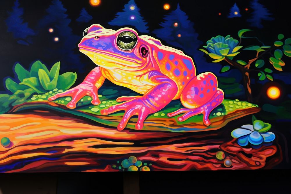 Toad amphibian wildlife painting.