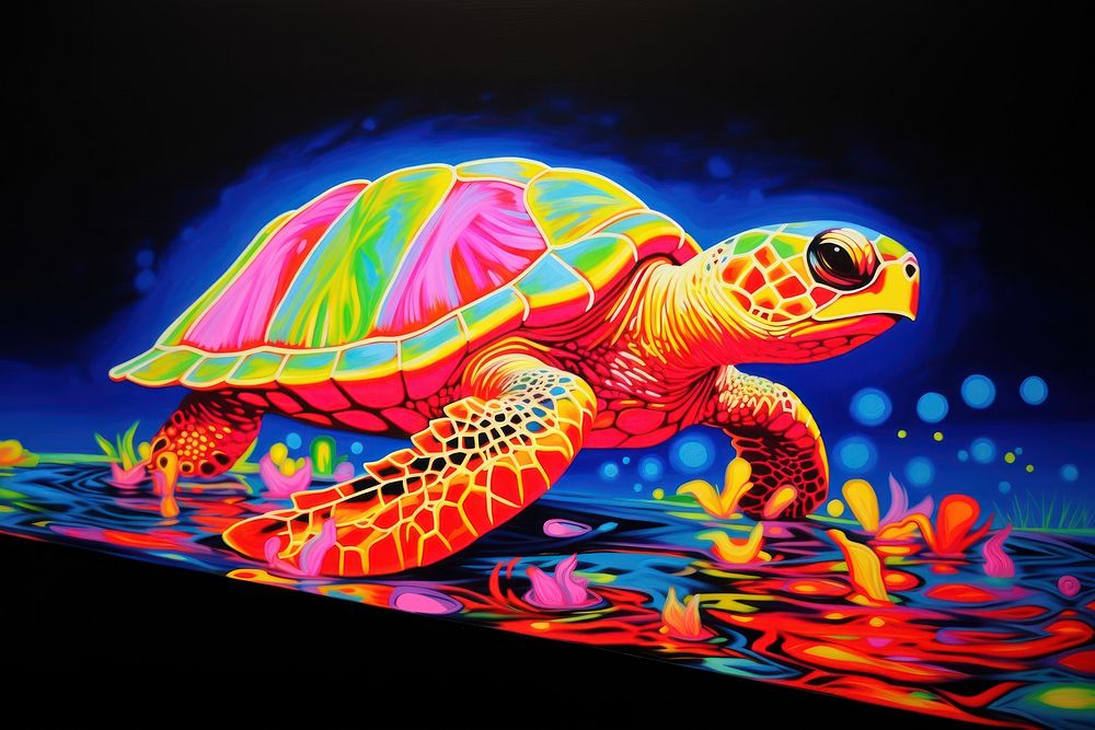Turtle painting reptile animal.