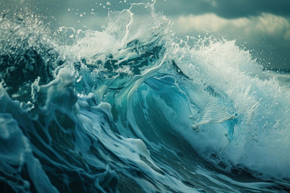 Close-up photo of big wave sea outdoors nature.