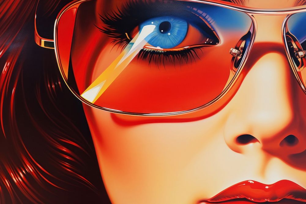 Airbrush art of eye sunglasses accessories perfection.