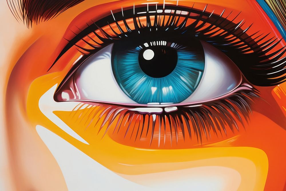 Airbrush art of eye painting drawing adult.