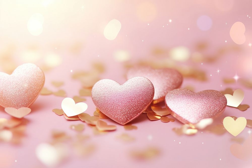 Gold glitter hearts backgrounds petal pink.