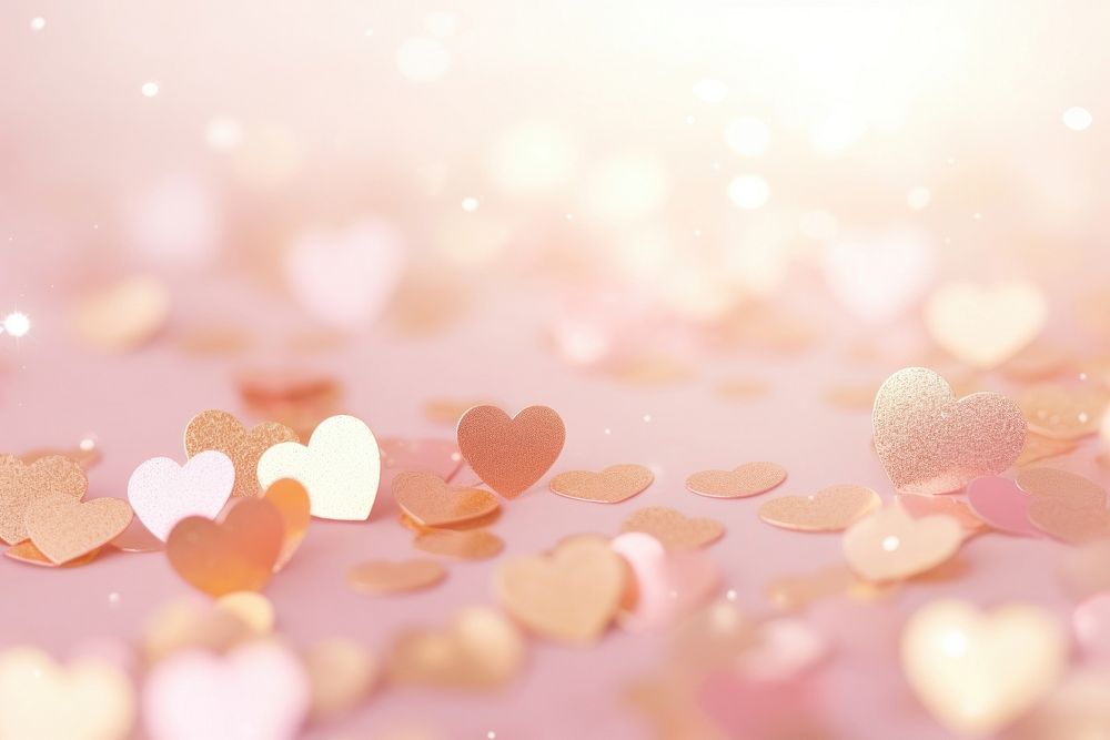 Gold glitter hearts backgrounds abstract petal.