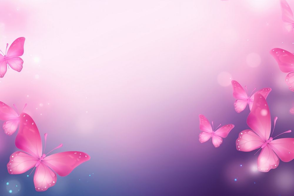 Pink butterflies border neon backgrounds abstract outdoors.