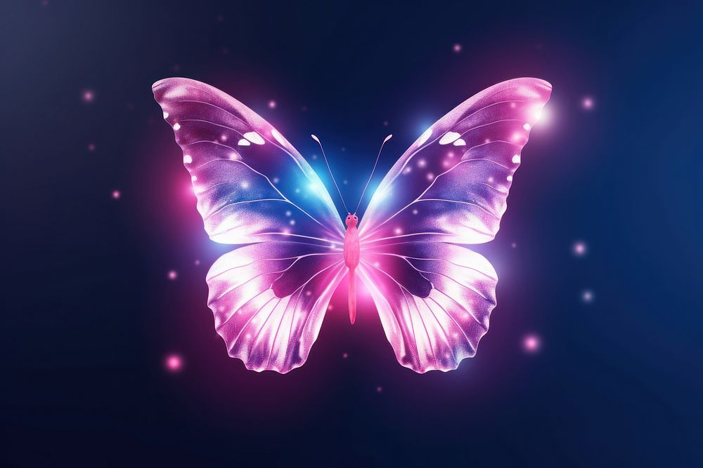 Pink butterfly neon abstract outdoors purple.
