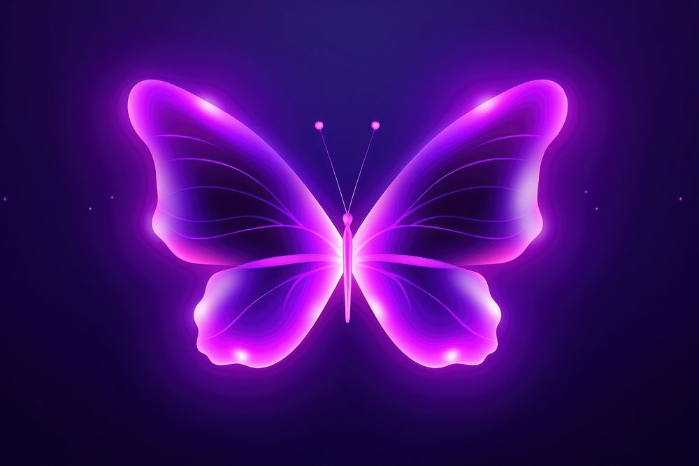 Purple butterfly neon light abstract light effect.