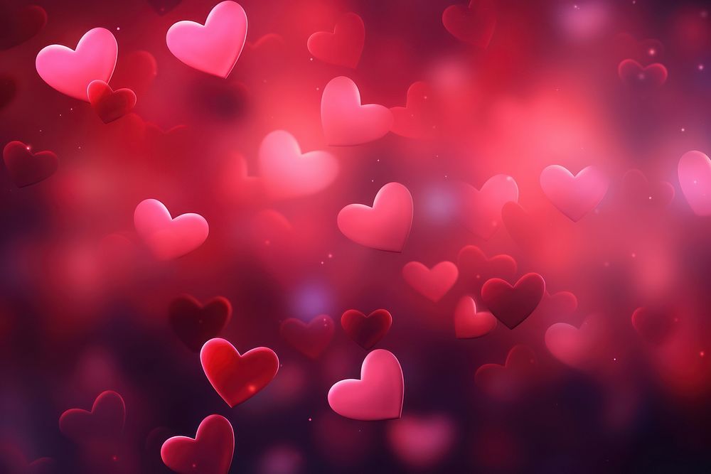 Red hearts neon backgrounds abstract love.